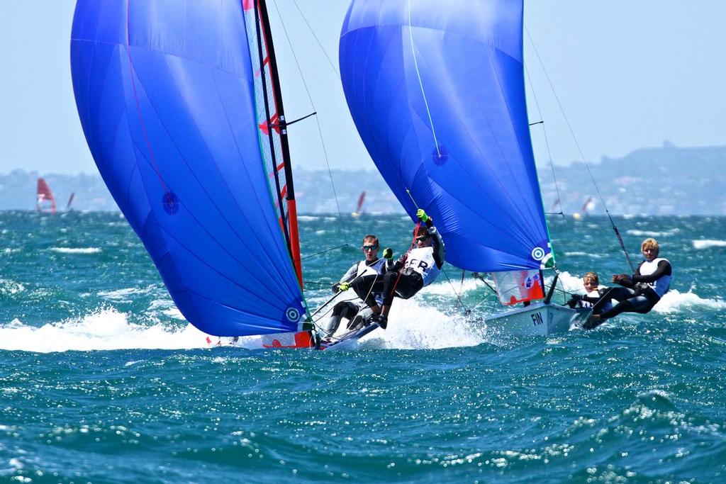 Mens 29er - Aon Youth Worlds 2016, Torbay, Auckland, New Zealand © Richard Gladwell www.photosport.co.nz